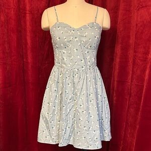 No Boundaries Light Blue Floral Mini Dress